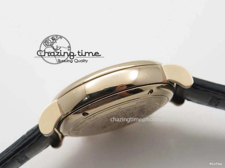 MIROTIME 0518 Portofino Chrono RG Black Dial on Black Leather Strap A HighPerformance 7389